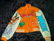 BooHoo MAN Limited Edition Bomber Graffiti Varsity Jacket Size XL vintage