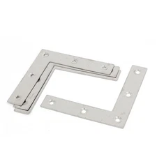 80mmx80mm Stainless Steel Angle Bracket Joint Fastener Flat L Shape Plate 4pcs