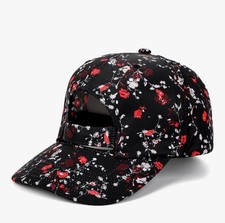 Hip Hop Baseball Cap Abstract Floral Unisex Reverse Funny Hat with Flat Brim