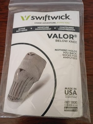 Swiftwick VALOR  BK  Below Knee Prosthetic Liner Size 9