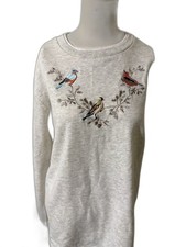 Vintage 90s Blair Embroidered Birds Crewneck Sweatshirt Women Size Large 12-14