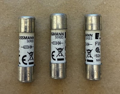 3x FWC-32A10F Eaton Bussmann Feinsicherung Fuse F 32A 10 x 38mm 600V AC