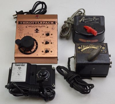 (Lot of 4) Model Train Power Transformers: Marx, American Flyer & OTHER - AS IS!
