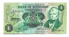 Bank of Scotland (P111f) 1 Pound 1984