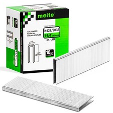 meite 18 Gauge 1/4" Narrow Crown Staples Galvanized 1-1/4" Length Chisel Point