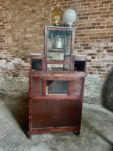Vintage 1920 Holcomb & Hoke Wood Antique Popcorn Machine Movie Theater Sales