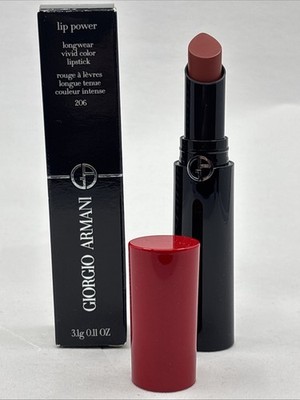 Giorgio Armani Lip Power Longwear  Vivid Color Lipstick  - 206 Cedar $48 MSRP