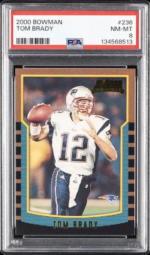 2000 BOWMAN #236 TOM BRADY ROOKIE RC PSA 8