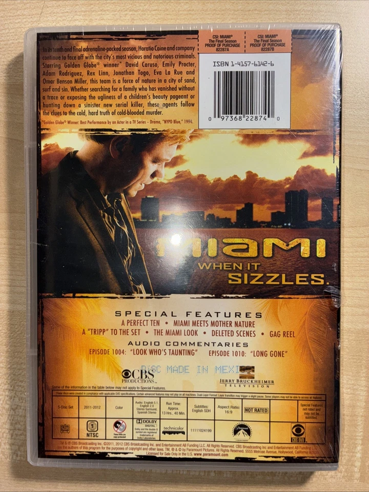 CSI Miami: Season 10 Final Season DVD Brand New & Sealed Region 1 NTSC - image 2 of 2