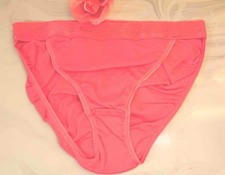 2005 VINTAGE VICTORIA'S SECRET RIO HI - CUT PANTY BRIEF PINK 100 COTTON sz L
