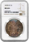 1878 CC Carson City $1 Morgan Silver Dollar NGC MS64+ Key Date Toned Coin