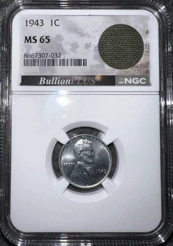 1943-P 1C MS65 NGC Cert World War II Era M6 Bazooka Rocket Bag Frag Bullion Plus