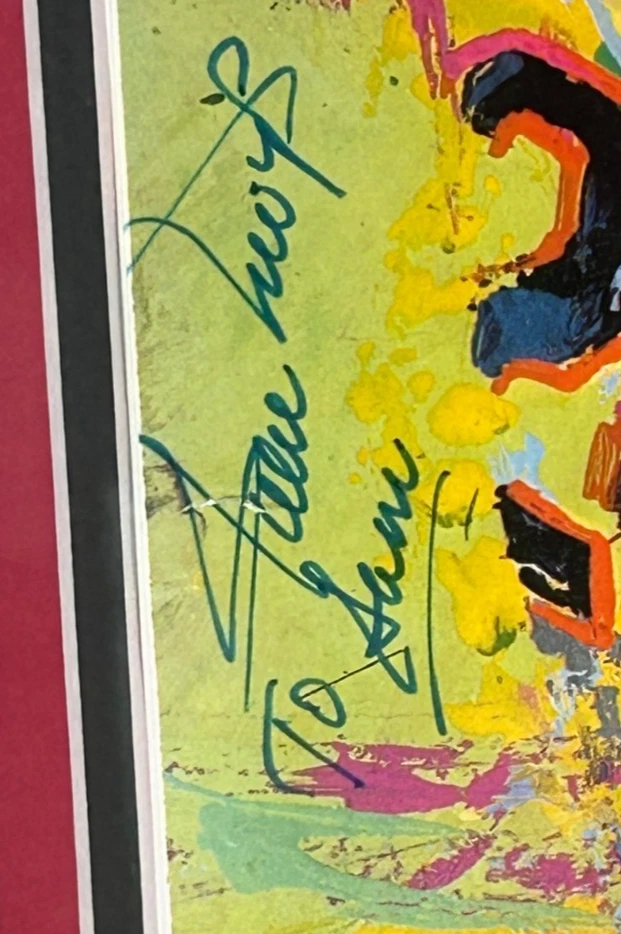 Impressão artística autografada 8x10 Willie Mays emoldurada (12"L x 14"H) PSA CERTIFICADO DE AUTENTICIDADE - Imagem 2 de 4