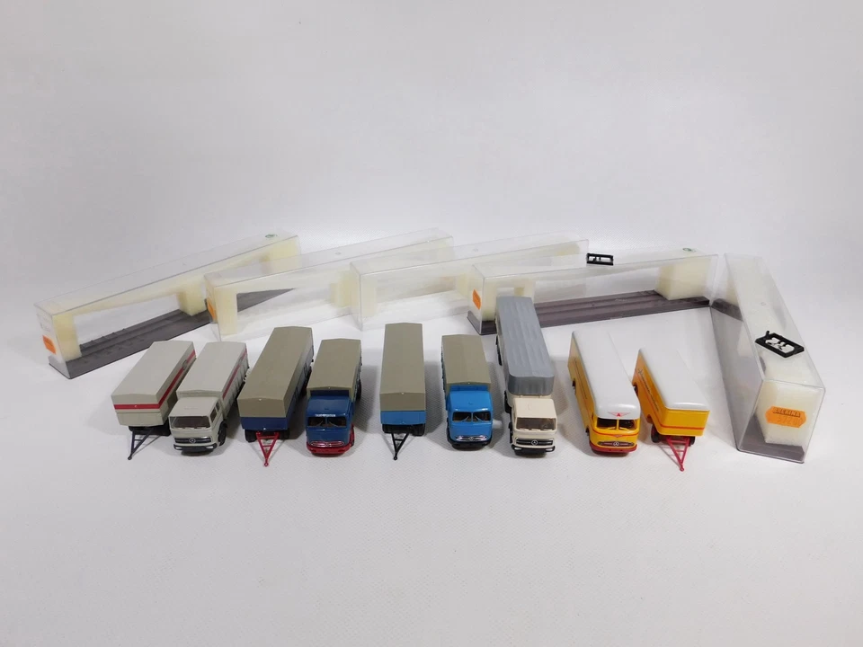 5X Brekina H0 1:87 LKW MB 7626 8106 8155 57200 Baufeld Sg/Mint+Box #DJ531-1 - Immagine 4 di 4