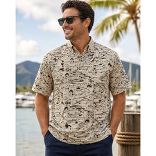 Reyn Spooner Pullover Shirt Mens XL Fishing Lure Hawaiian Cotton