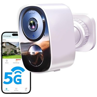 Upgraded 2K Outdoor Security Camera with Free Cloud Storage & 6  Battery