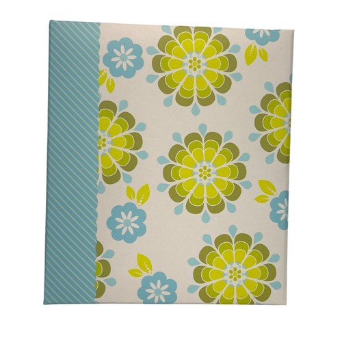 Hallmark Address Book Organizer 6 Ring Blue Green Flowers Retro Mod Organizer