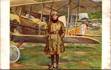 Georges Guynemer France airfield WW1 aviation art 1910s - Photo Postcard