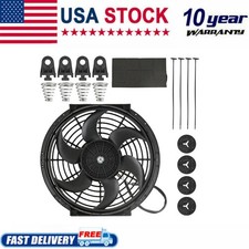 10 Universal Radiator Cooling Fan 12v Puller 800cfm 2500rpm 80w Black