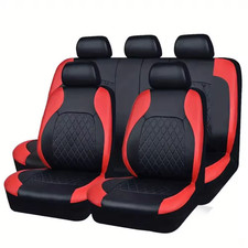 Universal Car Seat Covers Black Pvc Sport Style Interior Protector Set