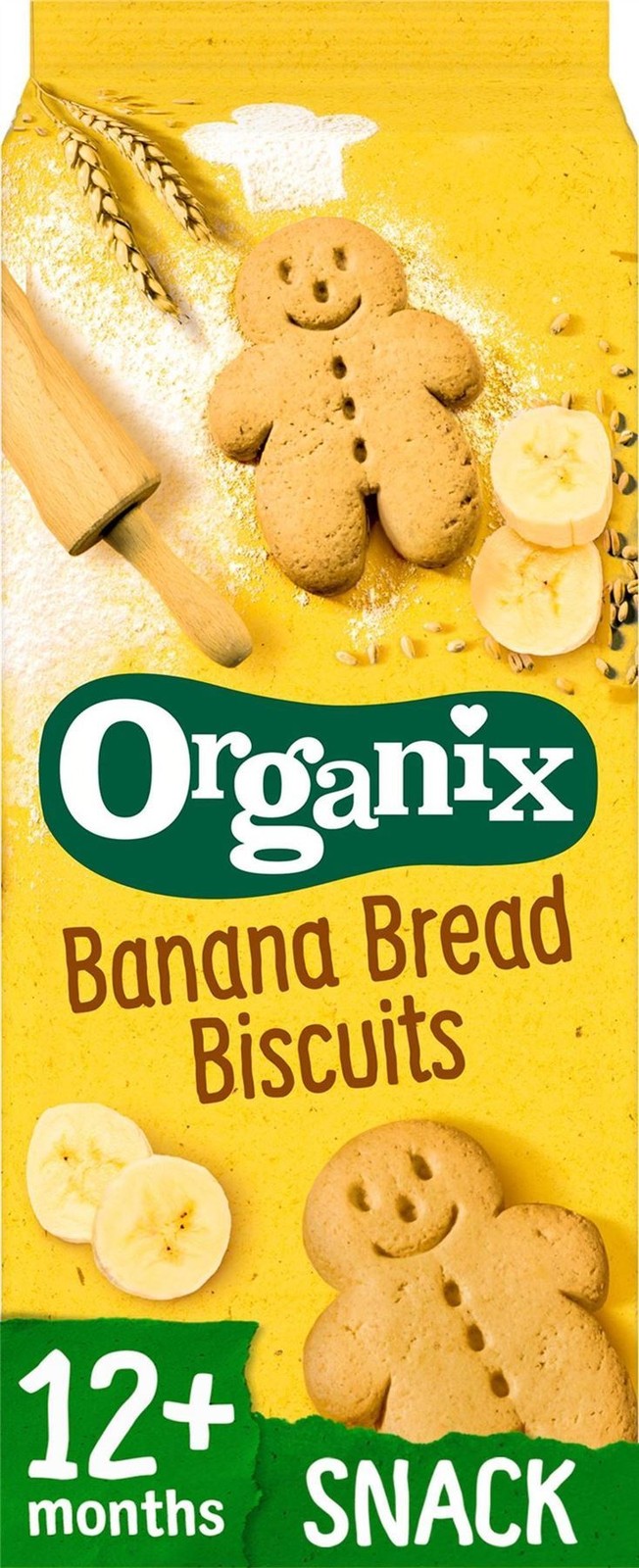 Organix Banana Bread Biscuits Toddler Snacks 135g - 2 Pack