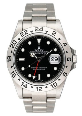 Rolex Explorer II 16570 Black Dial Engraved Mens Watch