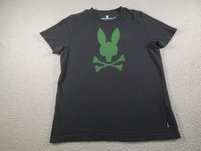 Psycho Bunny Shirt Boys 4 Black Green Skull Bunny Crewneck Short Sleeve Tee