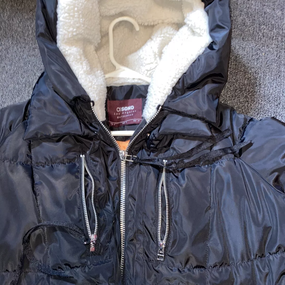 CiSono Woman s Winter Jacket. Black Quilted Stuffed Warm AF. Not