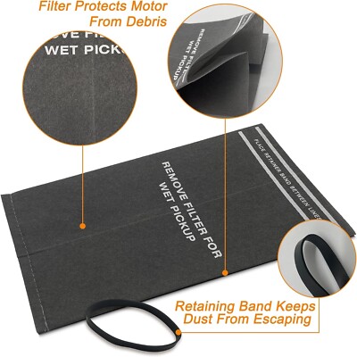 【わたがし】SupremeVelvetSmallMessengerBag 3 Wet Dry Filter Bags for 2 - 2.5 Gallon Shop Vac Vacuum Stinger