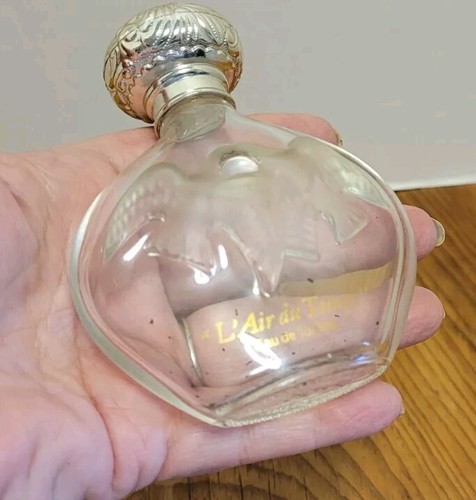 Botella de perfume vintage L'Air Du Temps Nina Ricci con tapa de tornillo de metal 4" vacía - Imagen 2 de 5