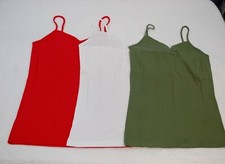 JR Womens Ribbed Cami Tank Top LOT OF 3 Size XXL 19 Red WHITE Army Green