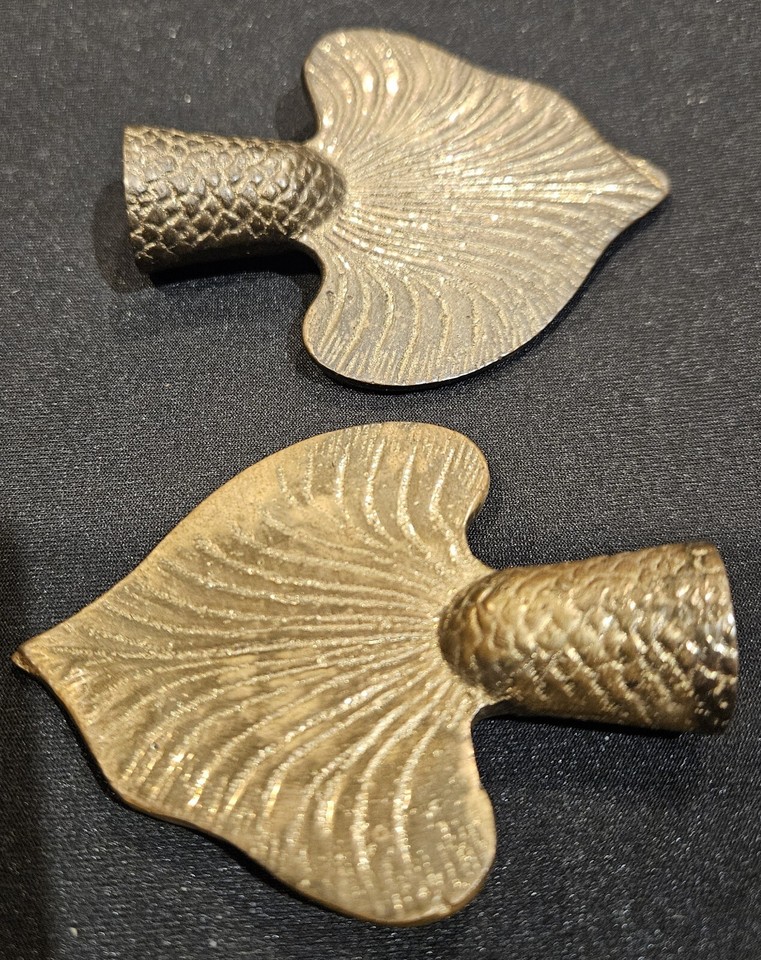 Two antique matching solid brass lamp finials mermaid tails eBay