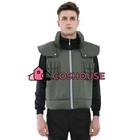 Men's Vest Anime Cosplay Costume Ninja Green Zipper Vest for Halloween
