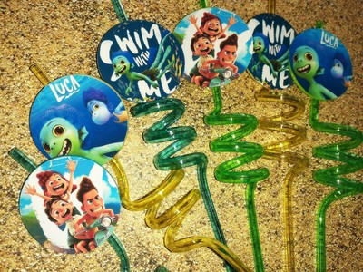 Luca Mermaid -3 Crazy Straws  -Party Favors Kids grab bag Loot Birthday 