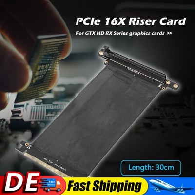 PCIe 3.0 16X Verlängerungskabel 90 Grad 16X auf 16X Ribbon Riser Card (30 cm) DE
