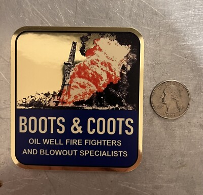 Boots & Coots Oil Well Firefighting Large Hardhat Sticker - 4-1/4  X 4-1/2 