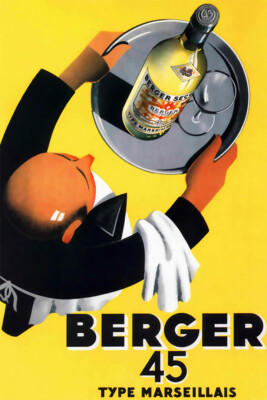 Berger 45 Waiter Vintage Advertising Art Wall Indoor Room Poster - POSTER 20x30