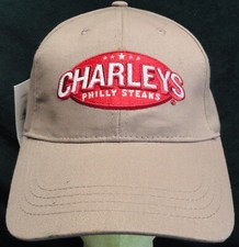 Charleys Philly Steak Subs Khaki Strap back Cap Hat Baseball New with Tags