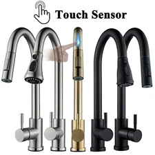 Touch Sensor Kitchen Faucet Pull Down Sprayer Sink Mixer Faucet Stainless steel