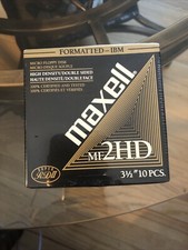 MAXELL 3.5" Floppy Disks SEALED Formatted Box of 10 High Density MF 2HD NEW LR1