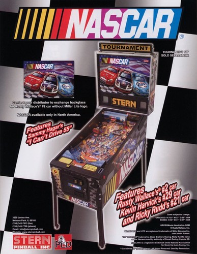 Nascar Pinball Machine Stern Flyer - Bild 1 von 1