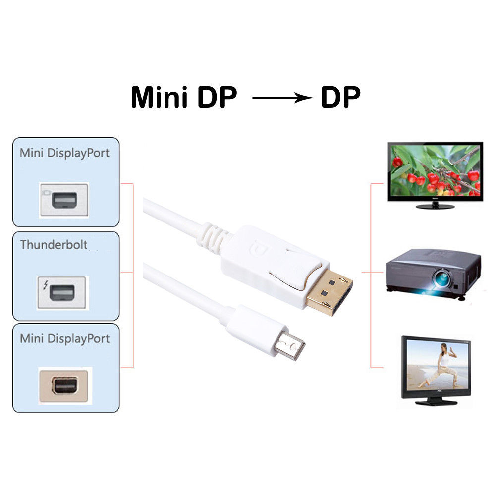 NXG 9.84 FT Thunderbolt Mini Display Port To Display Port Cable | eBay