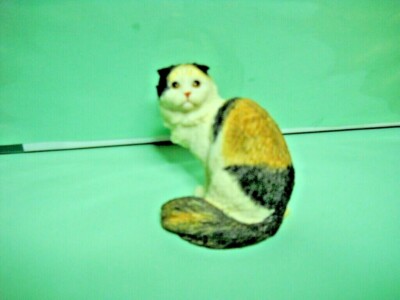CAT Scottish Fold Longhaired 3'' to 4'', Hand Painted Figurine