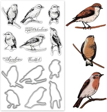 Birds Cutting Dies and Clear Stamps Animals Clear Stamps with Die Cuts for Card