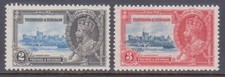 (F298-56) 1935 Trinidad &Tobago 2d & 3d KGV silver jubilee stamps (BF)