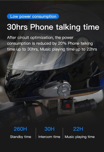 2 PCS Ejeas Q7 Motorcycle Helmet Headset Intercom 7 Rider Interphone Bluetooth 5 - Picture 6 of 20