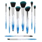 10pcs professional makeup brush with crystal handle foundation brush hot sale