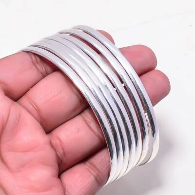 Set of Bangles, 925 Sterling Silver Bangles, Day Bangles, Women