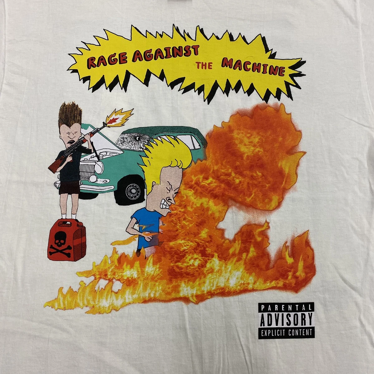 Beavis and Butt-Head Rage Against the Machine T-Shirt Men's M Bombtrack