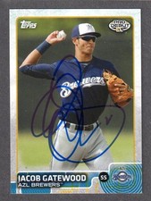 2015 TOPPS PRO DEBUT #99  Jake Jacob Gatewood  BREWERS SIGNED AUTOGRAPH AUTO COA